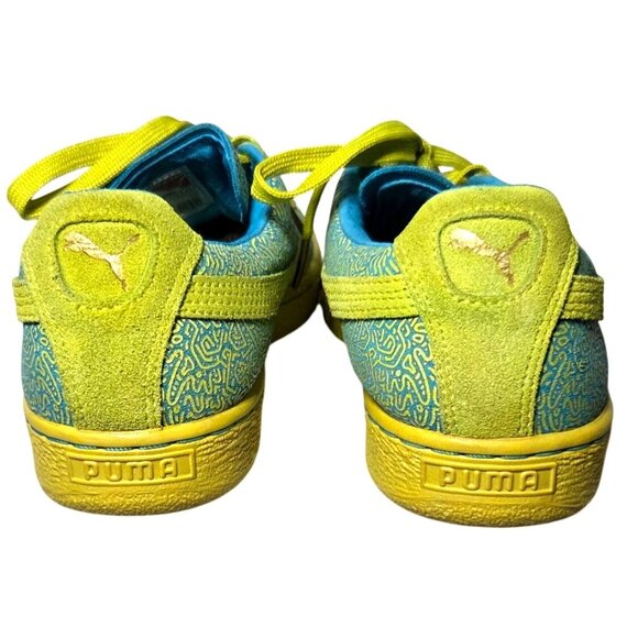 Puma x Solange Suede Classic Lines Yellow Sulphur Spring Blue Low Top Sneakers 9 - Picture 6 of 9